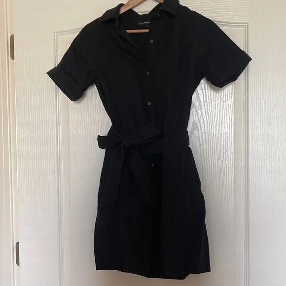 black shirt dress banana republic Sheer Black & Yellow Floral Mini Dress